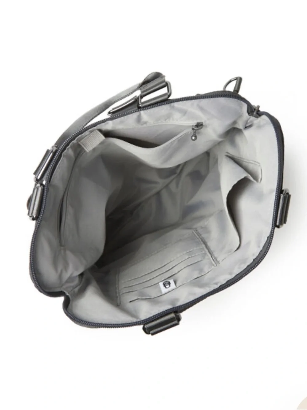 BAGGALLINI Jessica Black Convertible Backpack Tote Silver Hardware Travel